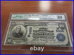 Large Size Wisconsin National Currency $10 Note 1st NB West Allis PMG 30