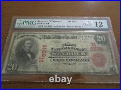 Large Size Wisconsin National Currency $20 Note 1st NB Seymour PMG 12 Red Seal