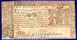 Maryland Colonial Note Fr#MD-67 April 10, 1774 $2 PMG 35