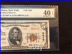 Mount Kisco, New York Series of 1929 $5.00 National Currency Note, PMG 40