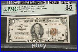 NobleSpirit (CO) 1929 National Currency $100 Note Cleveland PMG 35 Choice VF