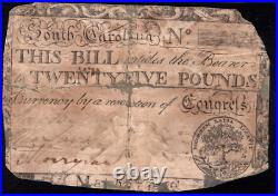 South Carolina Colonial Note Fr#SC-126 March 6, 1776 25 Pounds PMG 2