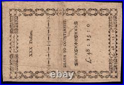South Carolina Colonial Note Fr#SC-144 February 14, 1777 $30 PMG 20 Eye Appeal