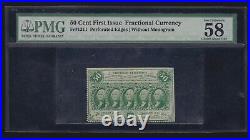 US 50c Fractional Currency Note 1st Issue FR 1311 PMG 58 EPQ Ch AU